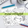 Coloring Book Featuring Plants Flowers and Cute Animals educational Graffiti Book for Adults and Teens 4