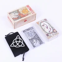 12*7cm Retro Tarot Deck In Sliding Rigid Gift Box 78 Pcs Vintage Tarot Cards with Guidebook and Drawstring Pouch 2