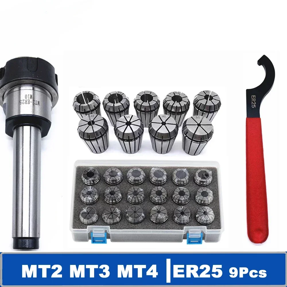 Er25 Collect Mt2 Mt3 Mt4 Er25 Morsetti A Molla 15Pcs Mt2 Er25 M12 Er25 Mandrino A Pinza Supporto Cono Morse Mt2 Mt3 Mt4 Er25 Set Di Raccolta