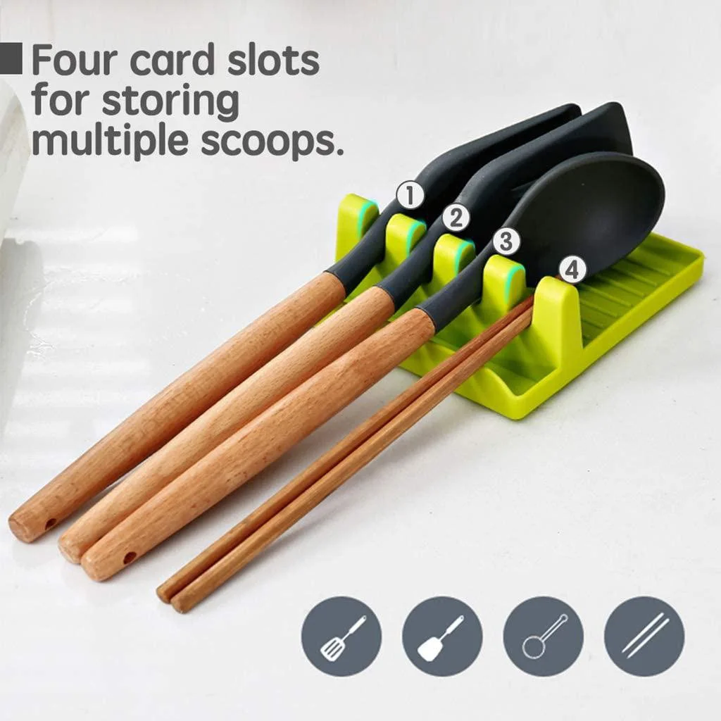 Kitchen Utensil Holder Kitchen Accessories Kitchen Organizer Pot Lid Holder Kitchen Tool Utensil and Spoon Rest with Deep Drip Pad