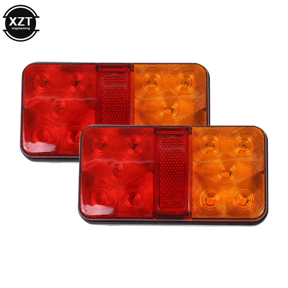 2PCS 12V/24V 10LED Side Tail Light Turn Signal Indicator Stop Light