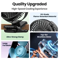 TOPK Mini Portable Clip on Fan,USB Desk Fan,3 Speeds Quiet Wind 720° Rotate Personal Electric Fan,Standing fans for Room Home 2