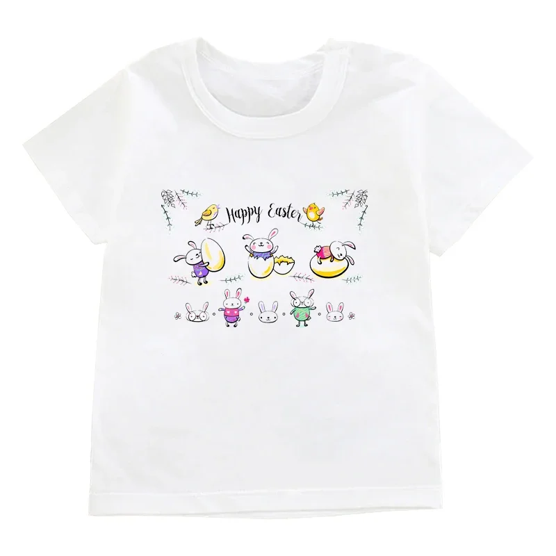 thumbnail image 1 of Nueva camiseta de algodón con diseño de huevos de Pascua para niños y hermanos, ropa para niños con bonito conejito, camiseta para bebé niño o niña, 1 of 5