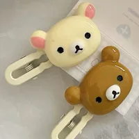 Rilakkuma pinces à cheveux pour filles Kawaii Relax ours épingle à cheveux femmes frange épingle à cheveux mode bec de canard pince enfants cheveux ornements cadeau 4