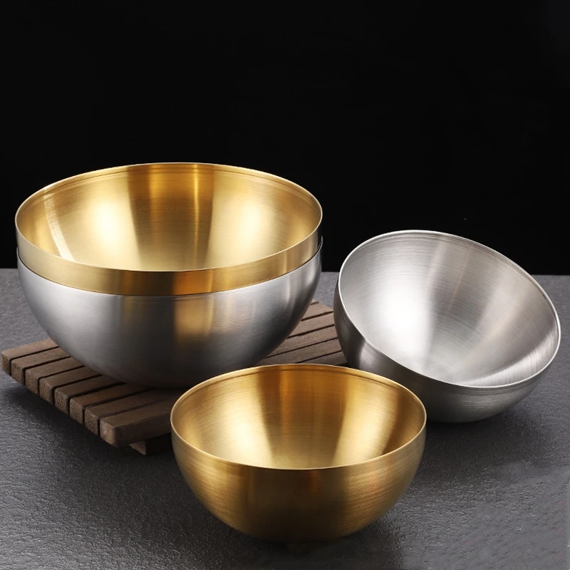 15/20CM Stainless Steel Fruit Salad Bowls Soup Rice Noodle Ramen Bowl Utensils Food Container Mixing for portable food container,baking mixing bowl