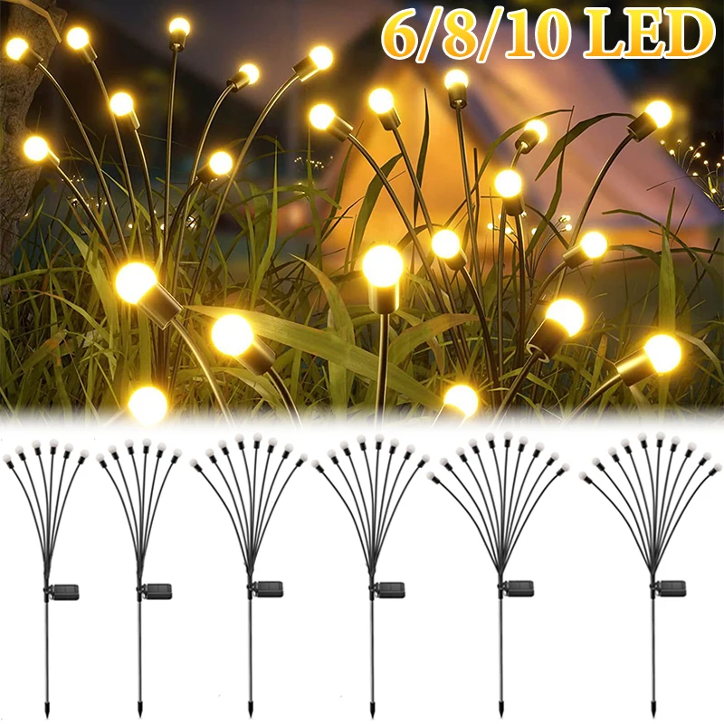 

Solar LED Firefly Floor Light Outdoor Garden Decoration Landscape Lights IP65 Waterproof Sunlight Powered Lawn Firework Lamps