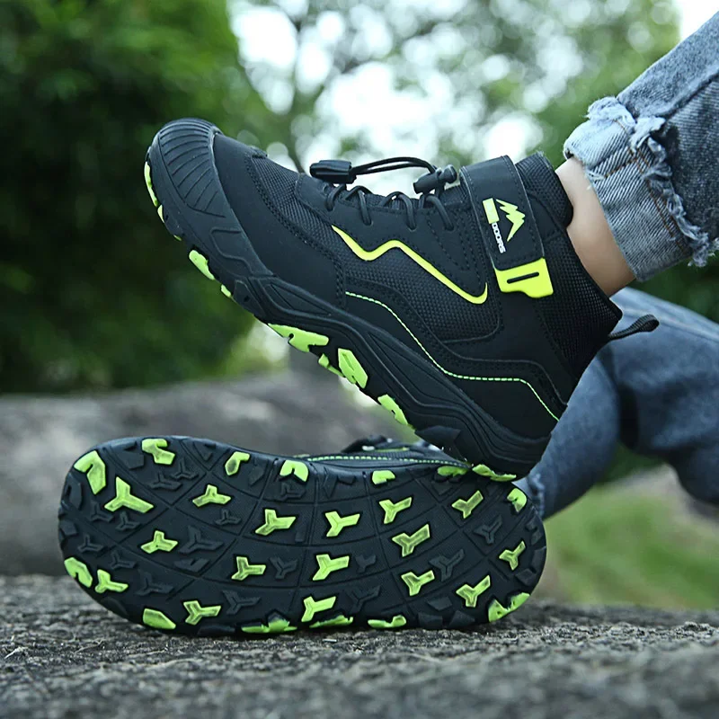Boys Climbing Shoes Spring Autumn New Style Children Anti-slip Wear-resistant Breathable Sports Shoes Outdoor High-top Casual Hi - 2