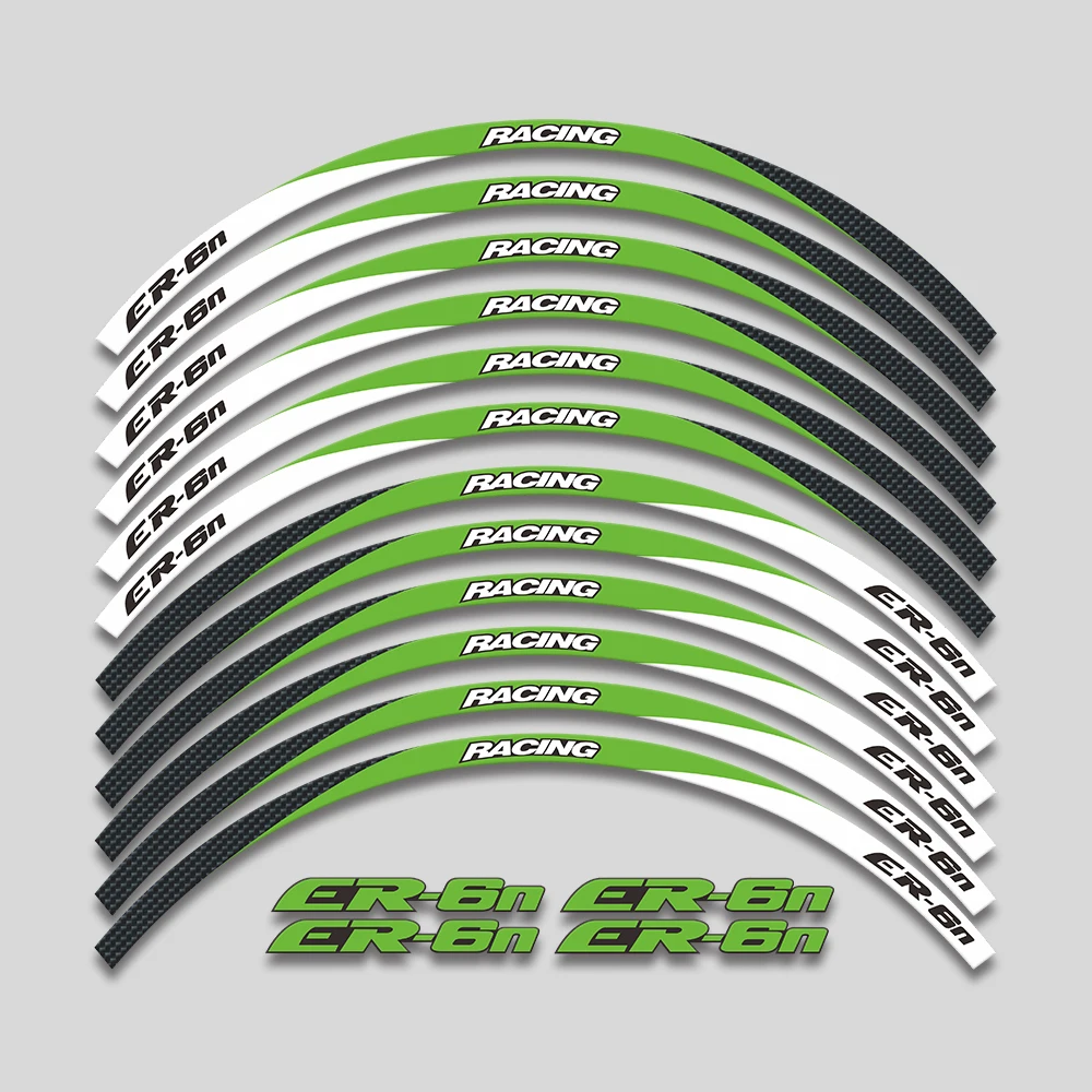 For Kawasaki ER-6n ER6n er 6n Motorcycle Accessories Sticker Wheel Hub Reflective Stripe Rim Tire Waterproof Decorative Decals