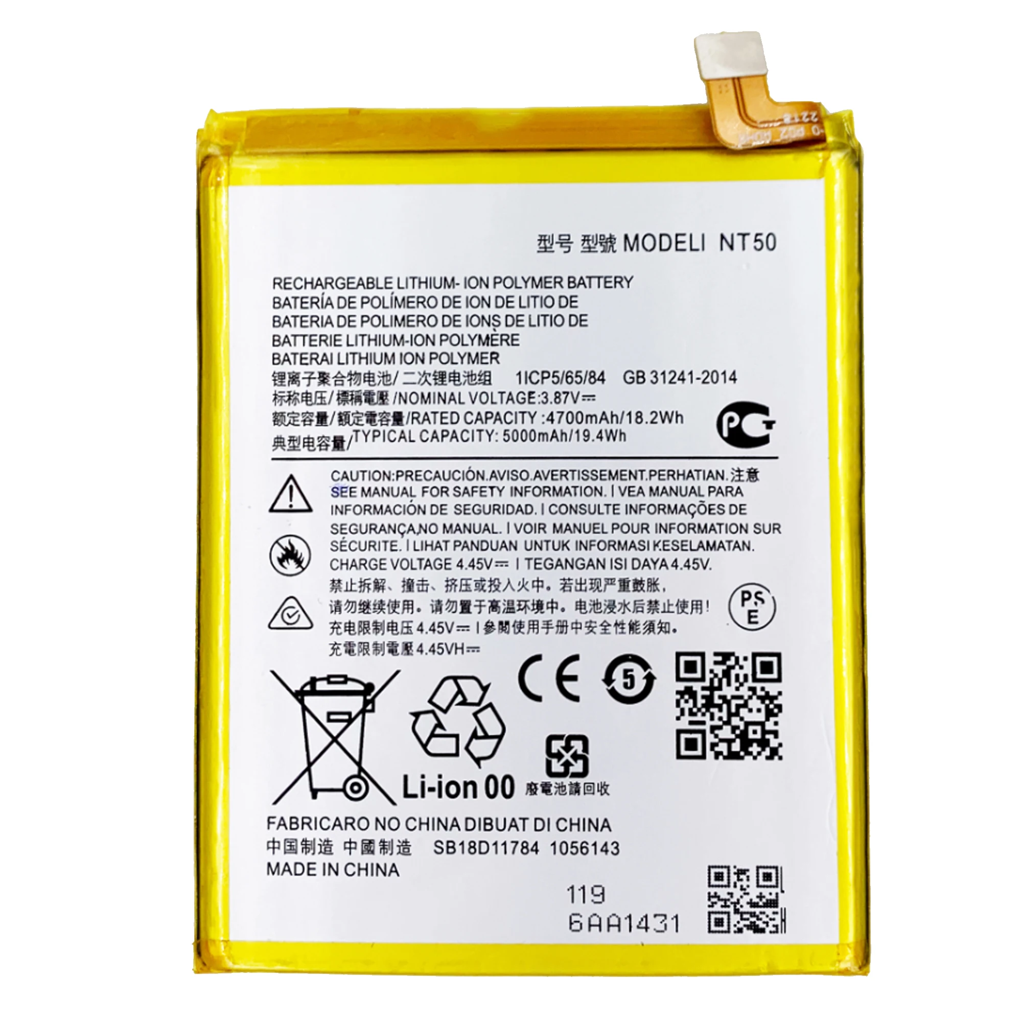 100% Original Battery NT50 For Moto EDGE 20 Lite / Fusion Motorola  XT2139-1/2 5000mAh Rechargeable Batteria Batteries+Free Tool