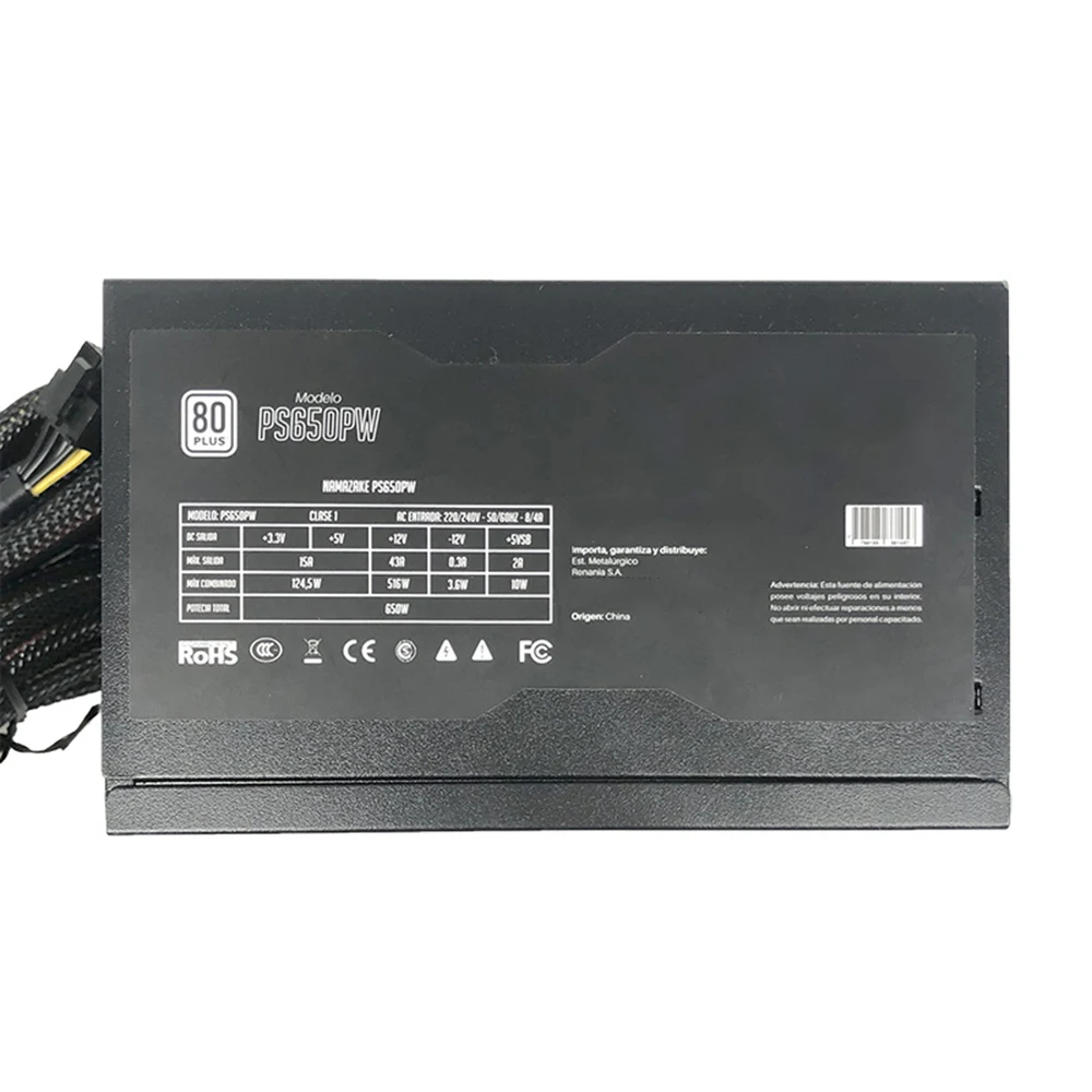 XinHang 데스크탑 컴퓨터 전원 공급 장치 PS650Pw 700W 110V-230v 검정색 무음