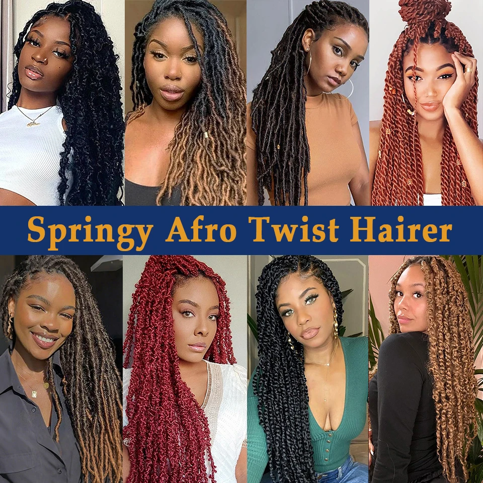 24 16 Inch Long Burgundy Marley Twist Braiding Hair Ginger Red Colors Pre Fluffed Spring Twist Hair Synthetic Cuban Twist Hair 6