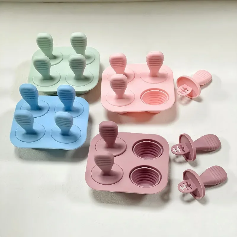 Description Picture 5 of item‌"Reusable Silicone Ice Cream Molds & Baby Food Containers – DIY Lollipop & Ice Cube Tray Set for Homemade Treats"