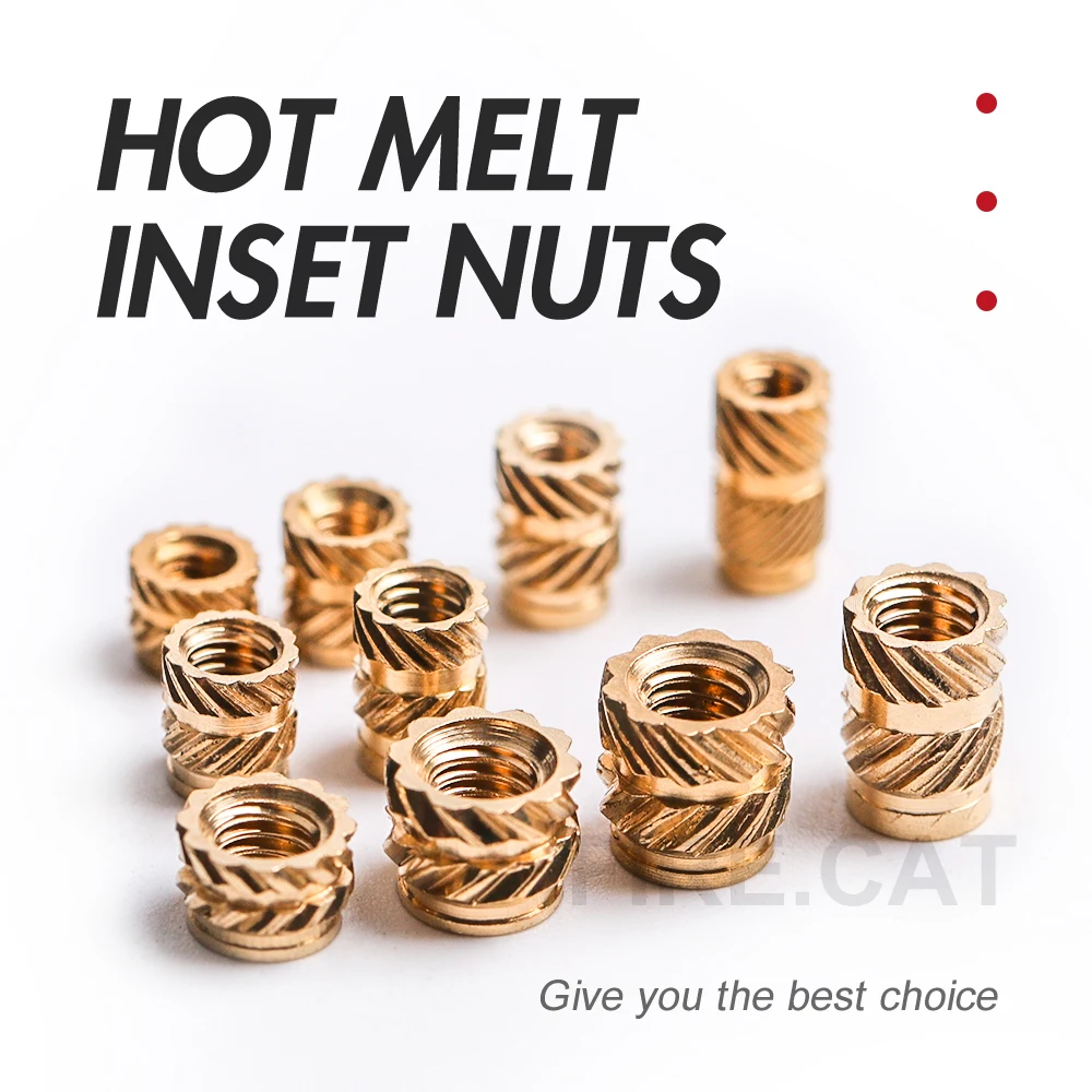 Brass Heat Insert Nut Brass Hot Melt Insert Nut Brass Heat Insert Nuts Threaded Insert Nut Brass Insert Nut Insert Nut Hot Melt Insert Nut Brass Insert Nut Assortment Set M2 M2.5 M3 M4 M5 M6 Thread Knurled Heat Metal Female Injection Inserts Nuts Kit 500/830/1000pcs