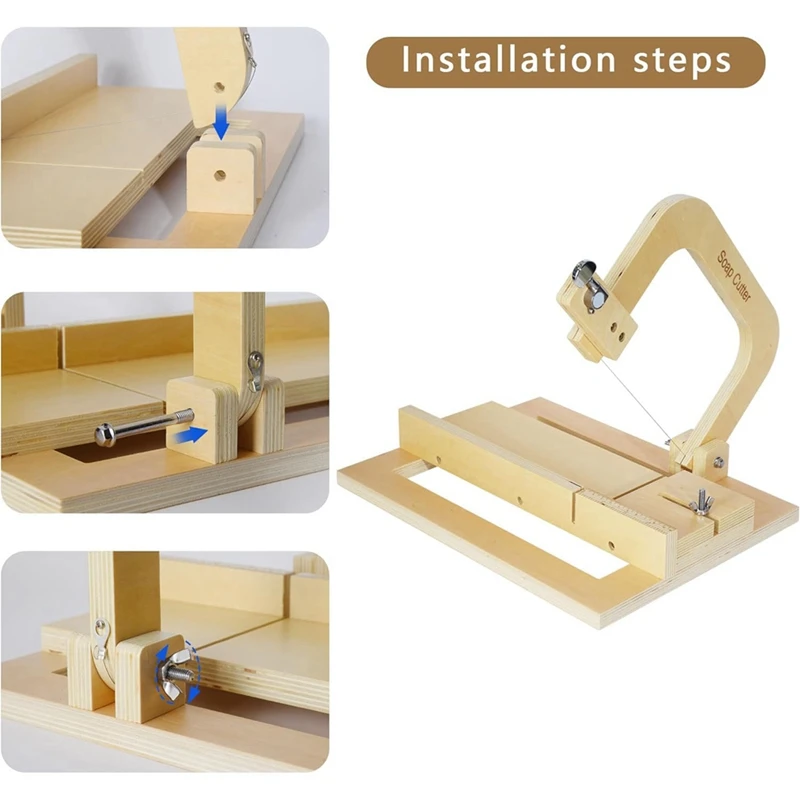 Soap Cutters For Soap Making, Adjustable Wire Cutter Wooden As Shown For DIY Soap,Cheese,Butter,Cake,Bread Making