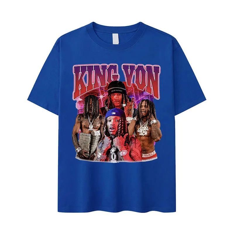 KingVon ヴィンテージTシャツ Rapper K-King Von Vintage Graphic T-Shirt Men's Hip Hop High