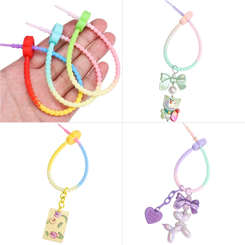 Vibrant Silicone Keychain with Decorative Lanyard