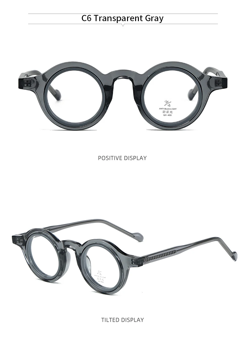 Lzabella Japanische Luxus Retro Runde optische Brillengestelle für Herren und Damen, hochwertige Acetat-Brillen K9153 – Detail 17