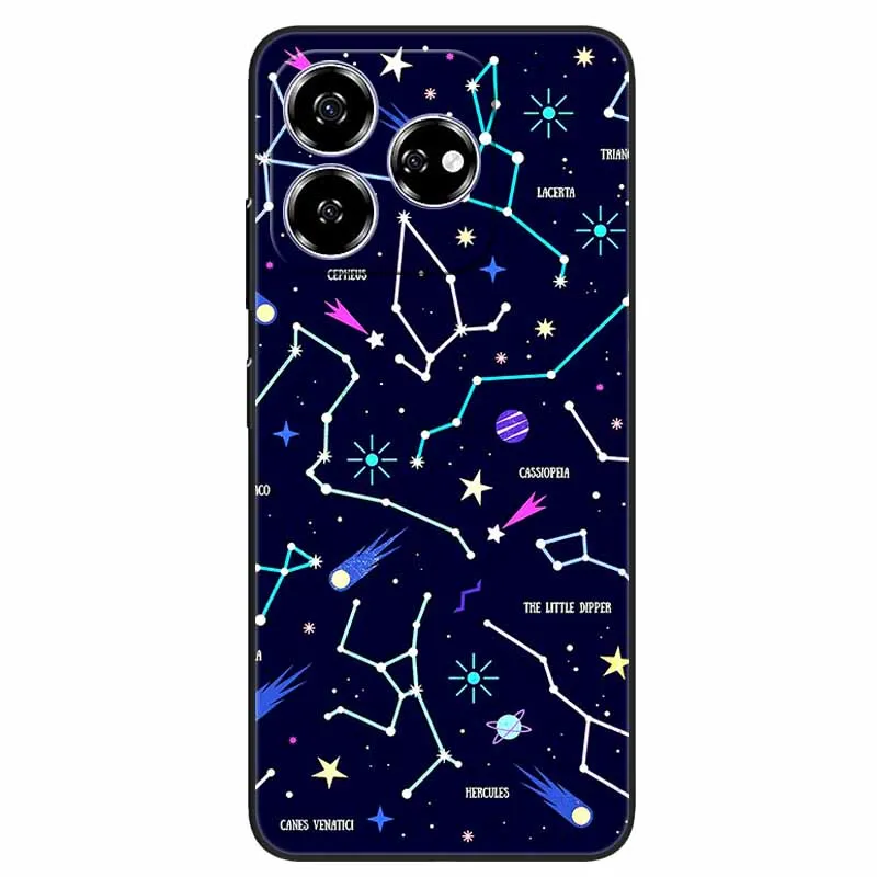 Stylish Black TPU Soft Silicone Phone Cover with Artistic Design