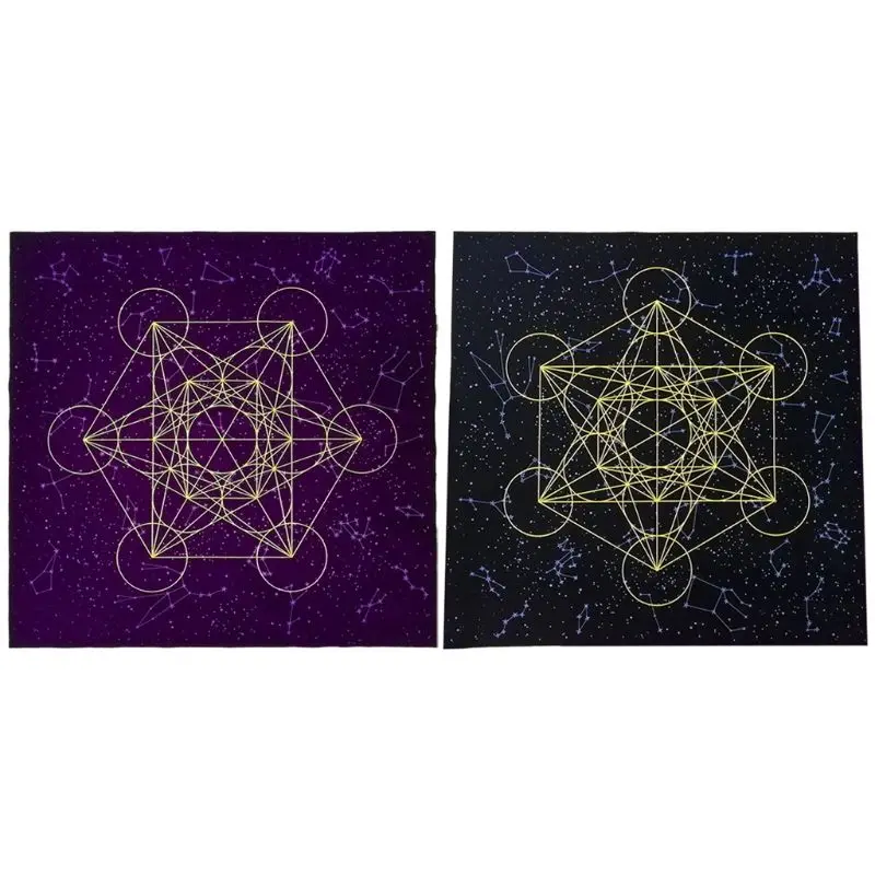 цена Astrology Divination Altar Cloth Tarot Card Tablecloth Metatrone Cub Crystal Board Game Tarot Card Mat