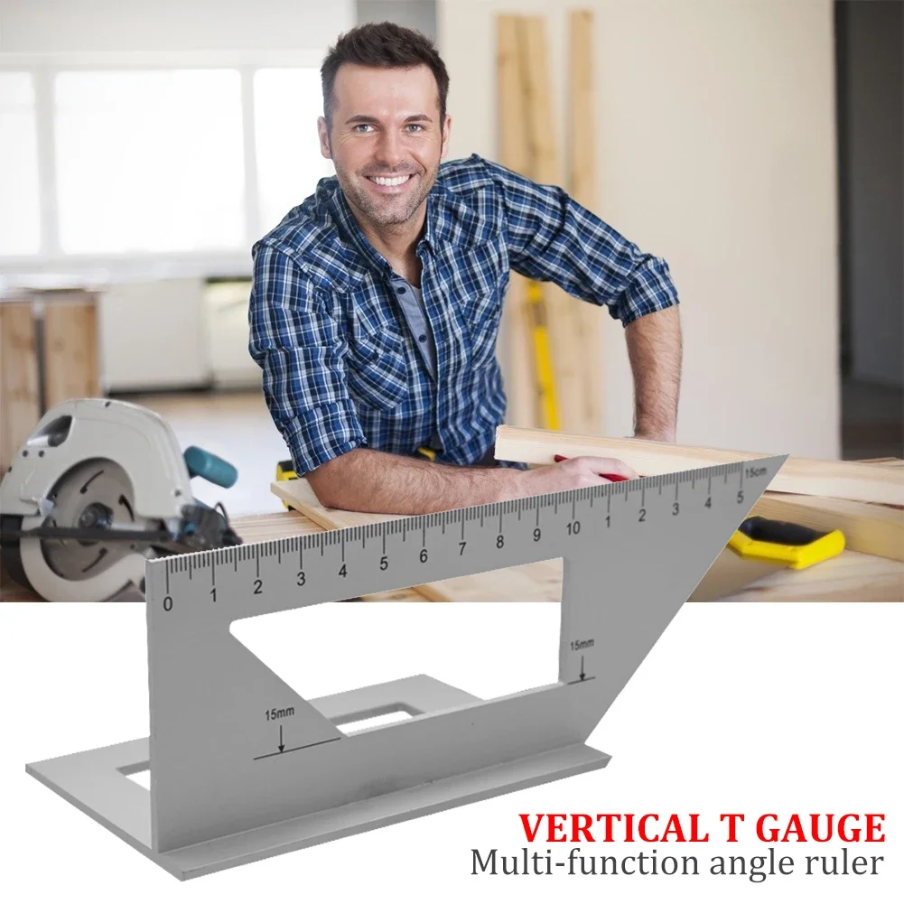 

Protractor Layout Miter Triangle Ruler Measuring Woodworking Tool Protractor 45/90 Degree Gauge Right Angle Ruler