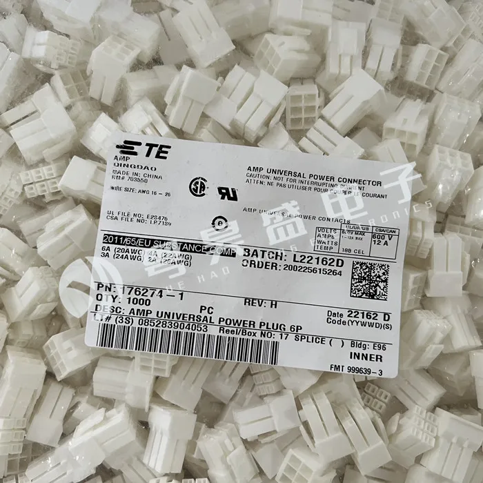 

30pcs original new Connector 176274-1 6PIN rubber shell 3.96mm spacing