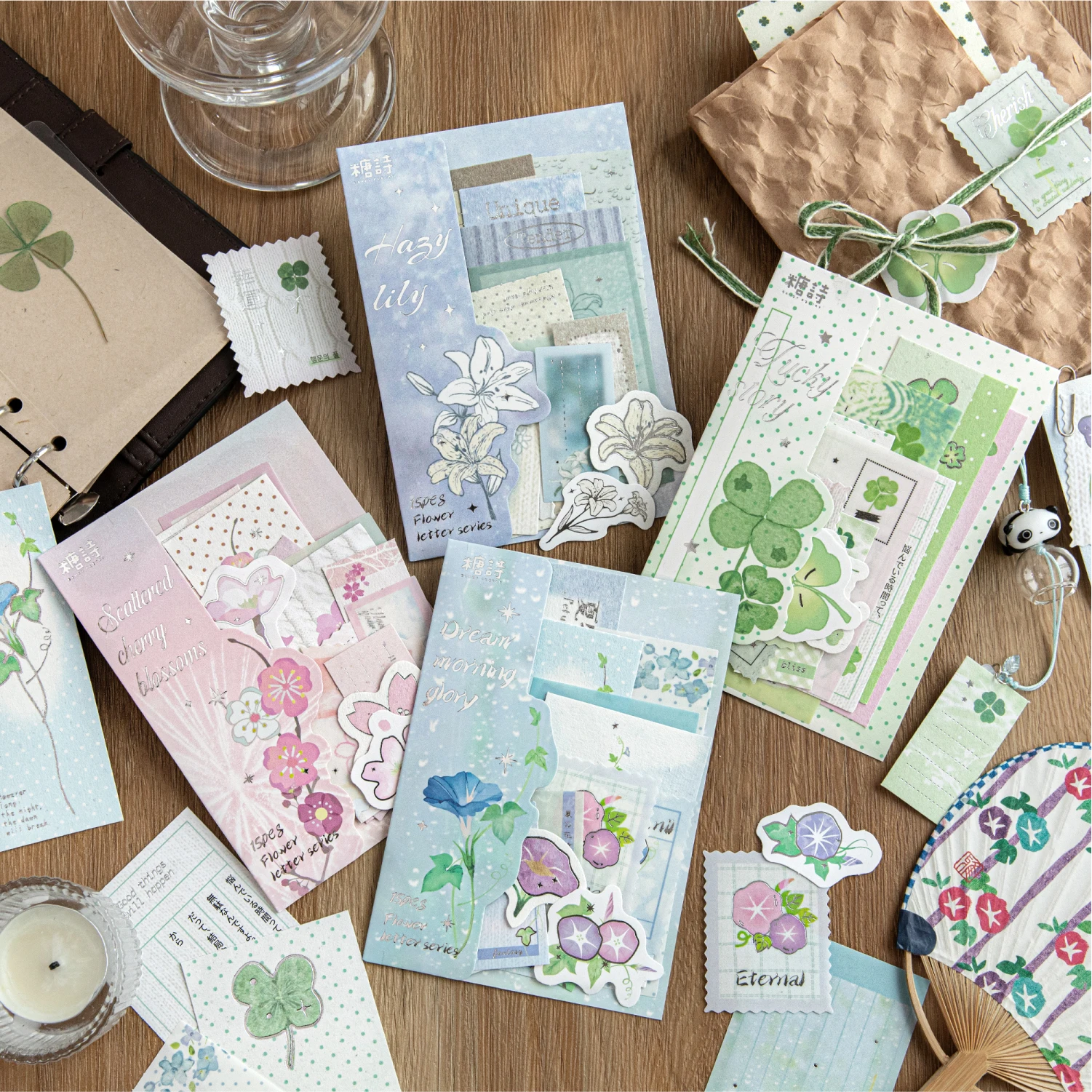 15pcs Kawaii 편지지 스티커 꽃 의미 문자 일기 정리함 플래너 장식 모바일 스티커 스크랩북