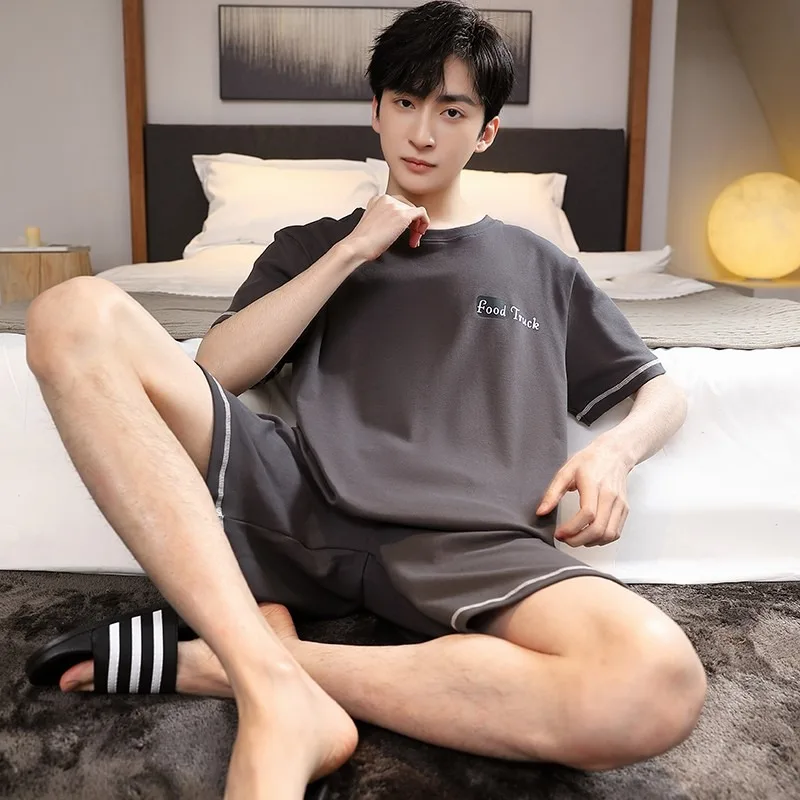 Pigiama Uomo Estivo Corto - Pigiama Uomo Aperto Davanti Estivo Set Pigiami Due Pezzi Classic Camicia Colletto Risvolto Da Notte E Pantaloncini Morbide Leggeri Elegante Sleepwear In Raso Per Casa