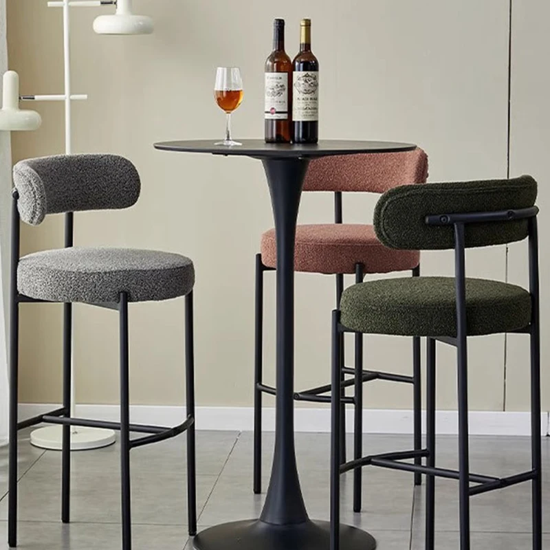 

High Step Vintage Bar Chair Nodic Living Room Salon Soft Bedroom Stool Ergonomic Dining Krzesła Do Jadalni Coffee Shop Furniture