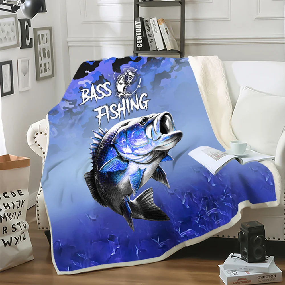 

CLOOCL Bass Fishing Blanket 3D Printed Fashion Sofa Throw Blanket Bedspread for Beds Teenager Home Adult Kid Quilt Drop Shipping