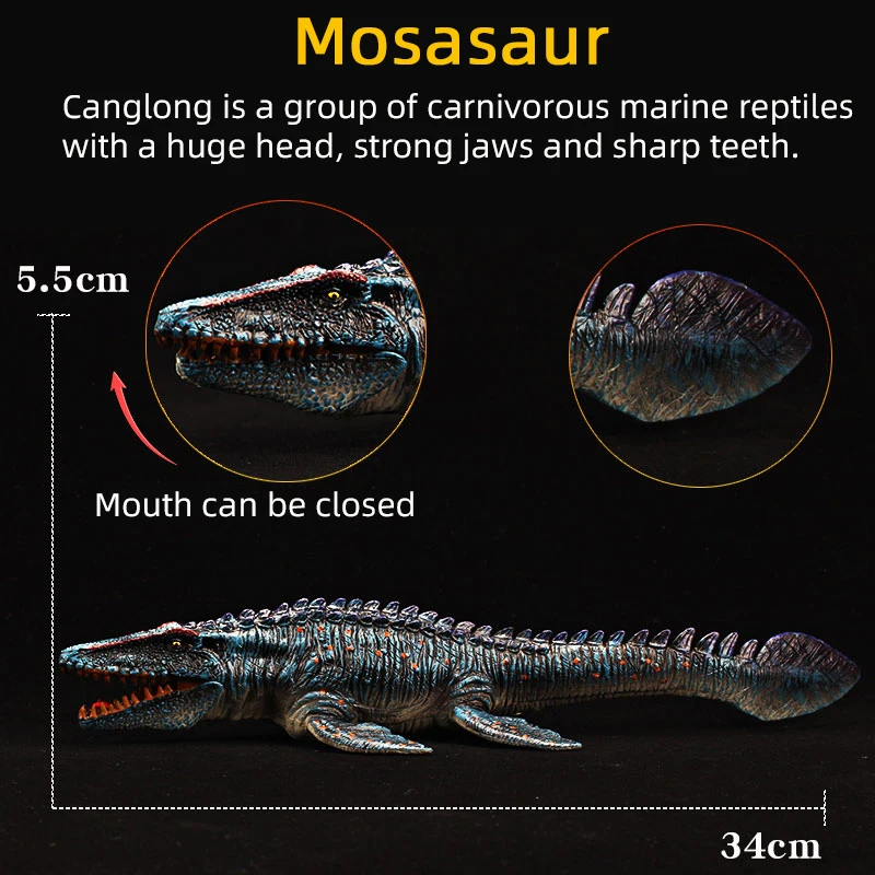thumbnail image 1 of Nuevo modelo de dinosaurio jurásico T-rex Mosasaurus Velociraptor, figuras de acción, decoración de animales, decoración coleccionable, regalo de Halloween, juguete para niños, 1 of 5