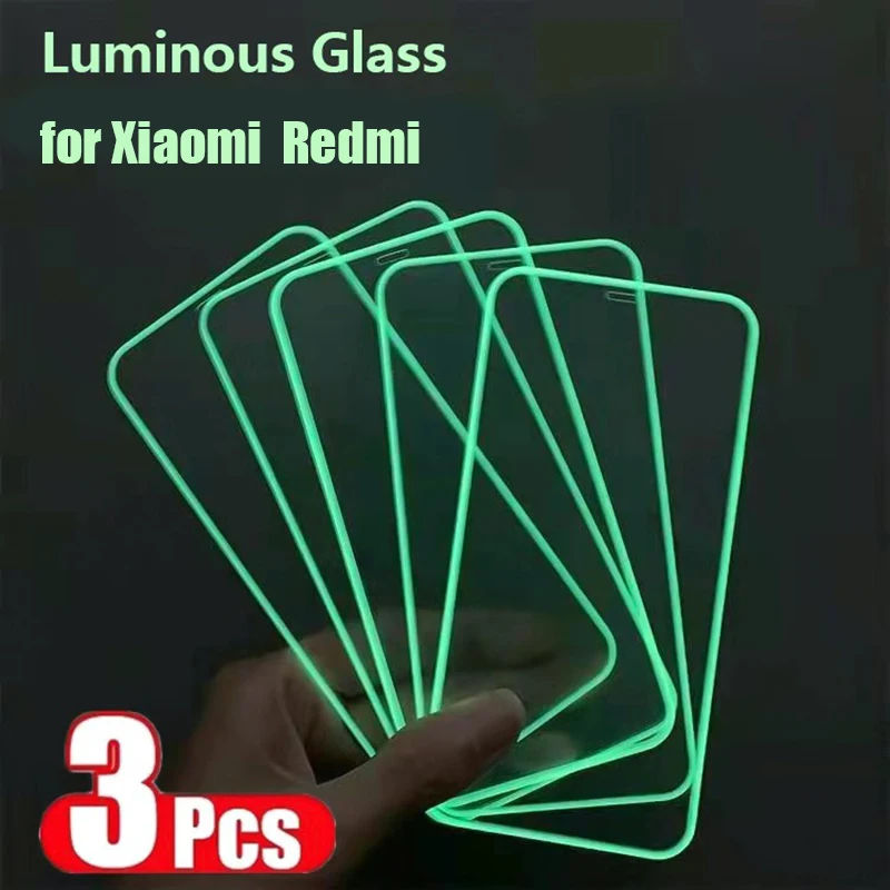 

Luminous Screen Protectors for Xiaomi Mi Poco X3 Pro M3 F3 5G Glowing Tempered Glass for Redmi Note 10 Pro 10S 9S 9T 9A 9C