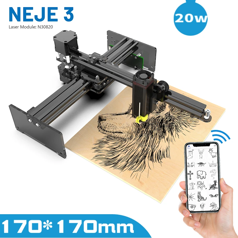 NEJE 3 20W40W Laser Engraving Cutting Machine Desktop Laser Engraver Cutter Printer CNC Router APP Control Upgraded Version wood locator