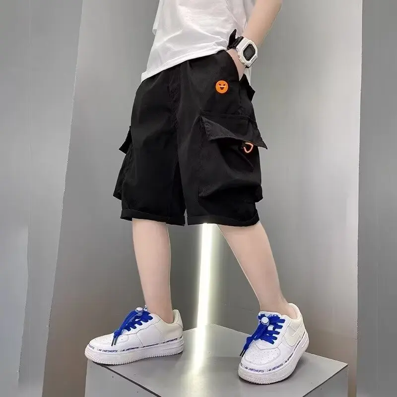 Summer Boys' Cotton Shorts Daily Casual Orange Sports Short Pants High Street Fashion Children's Clothes Boys Pants New