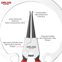 DELIXI ELECTRIC 5-In Circlip Pliers,Needle nose Pliers，Retaining Ring Pliers，for Removing Installing Puller Locking Rings Shafts 2