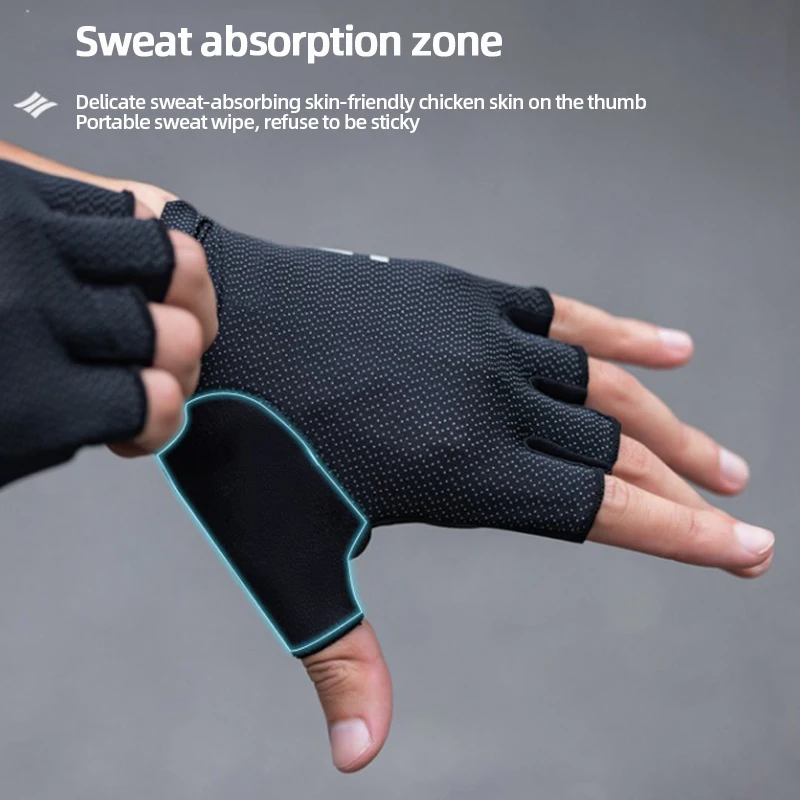 Men's Cycling Glove Porous Breathable Bike Fingerless Gloves High-elastic Cushioning Sports Gloves Bicycle Accessories