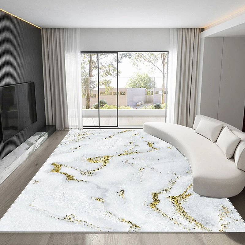 Nordic Abstract Style Rugs for Living Room Marble Pattern Decoration Sofa Coffee Table Carpet Anti-slip Lounge Bedroom Floor Mat 2