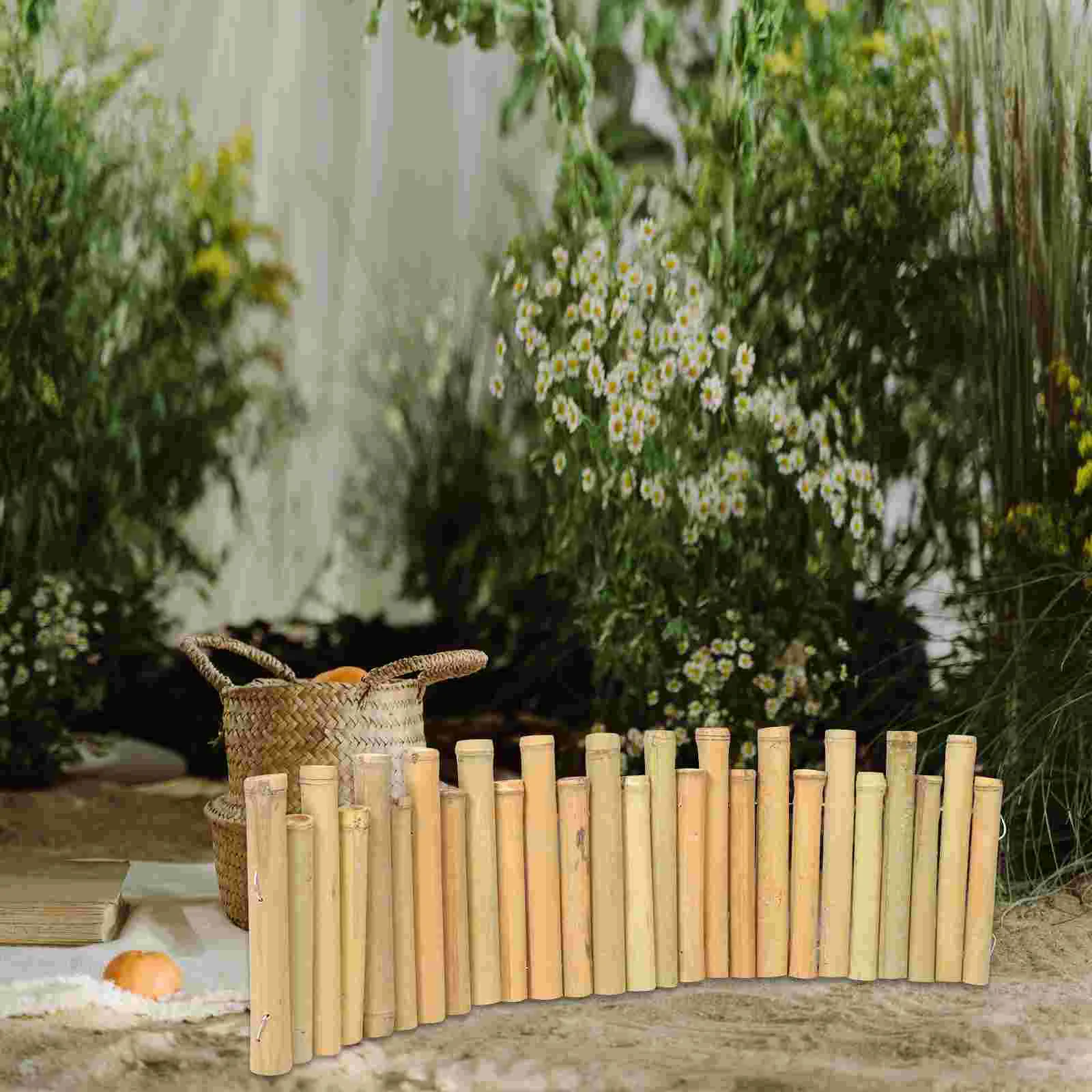 

Garden Fence Bamboo Small Outdoor Courtyard (white 1 Meter Long X 25-30 Cm High) Pole for Picket Poles Backyard Material Edging