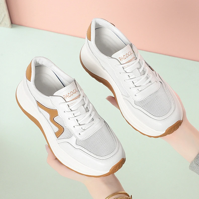 Malha sapatos esportivos casuais para mulher no verão sola macia confortável malha sapatos femininos respirável sapatos brancos sapatos da mãe 2