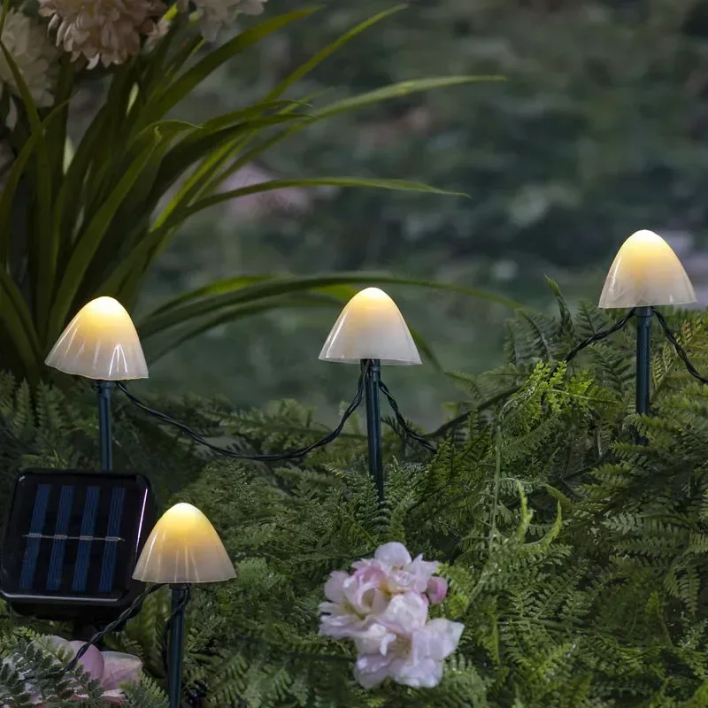 Description Picture 5 of itemSolar Mushroom String Lights 8 Modes LED Fairy Light Outdoor IP65 Waterproof Lawn Lights Smart Photosensitive Landscape Light