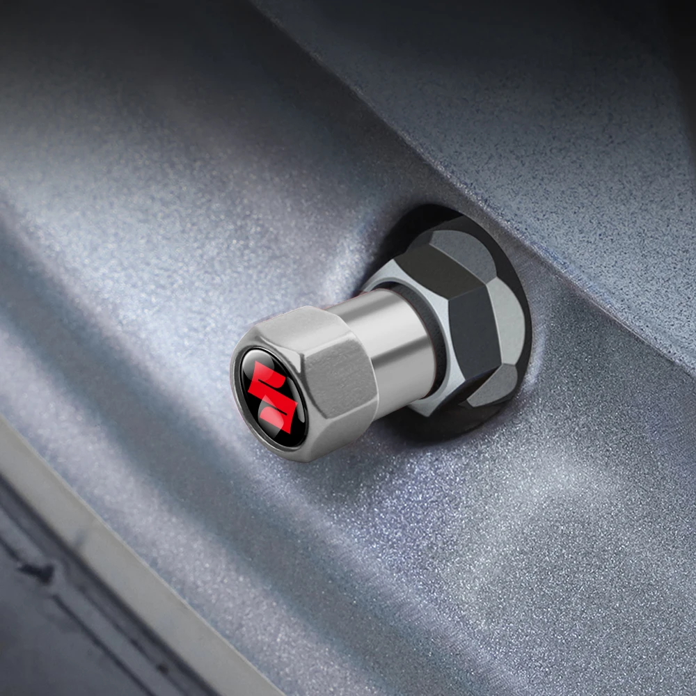 4-Piece Set Car Wheel Tire Valve Caps - Air Stem Dust Covers