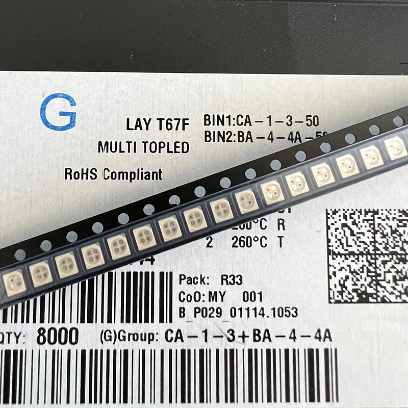 Фото 50 шт. Двухцветные светодиодные лампы smd LAYT67F LAY T67F, , 3528 янтарного и желтого цветов, 0,1 нм + нм, 50 мА, 2 в, Вт №1