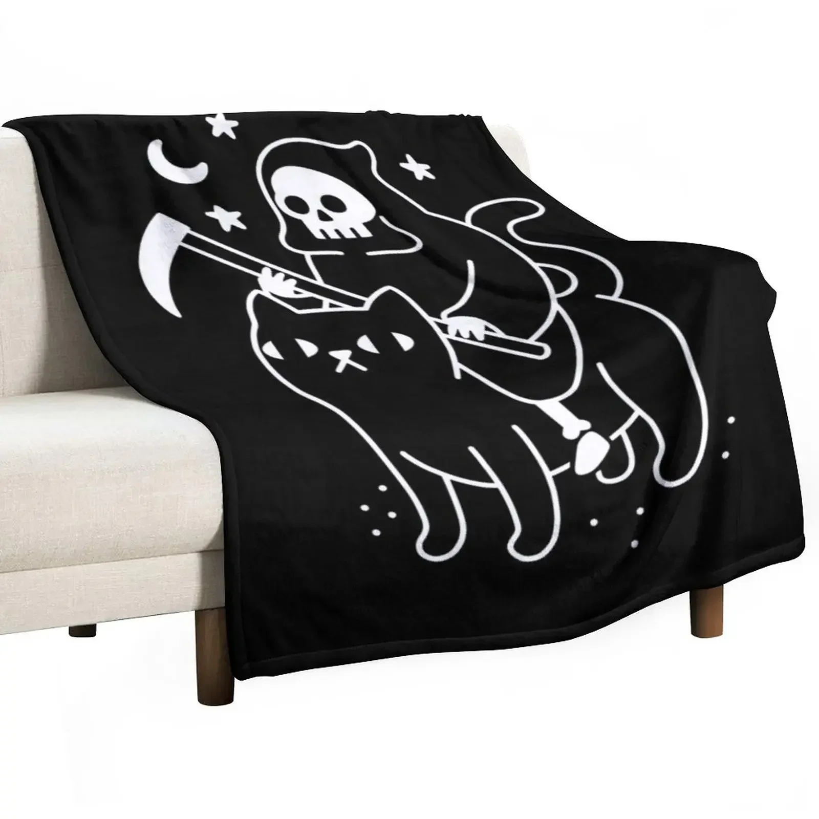 

Одеяло в виде черной кошки Death Rides, мягкое, большое для дивана, тонкие Утяжеленные одеяла