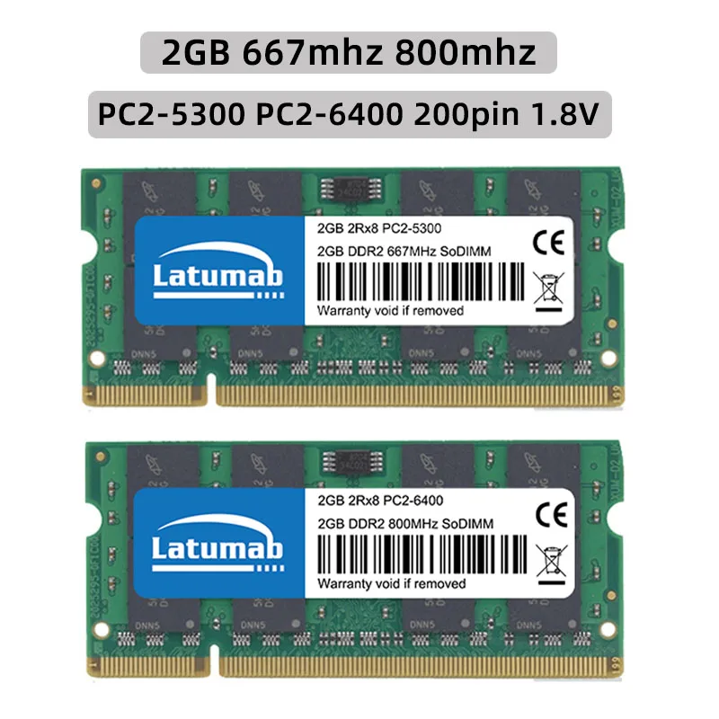 Latumab-memória Ram Ddr2 4gb 8gb 800mhz 667mhz Sodimm Pc25300 6400 Ram 200pin 1.8v Canal Duplo - Imagem 4