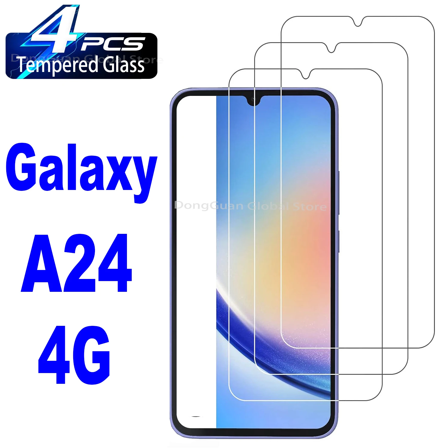 

2/4 шт. закаленное стекло для Samsung Galaxy A24 4G SM-A245 Защитная стеклянная пленка для экрана