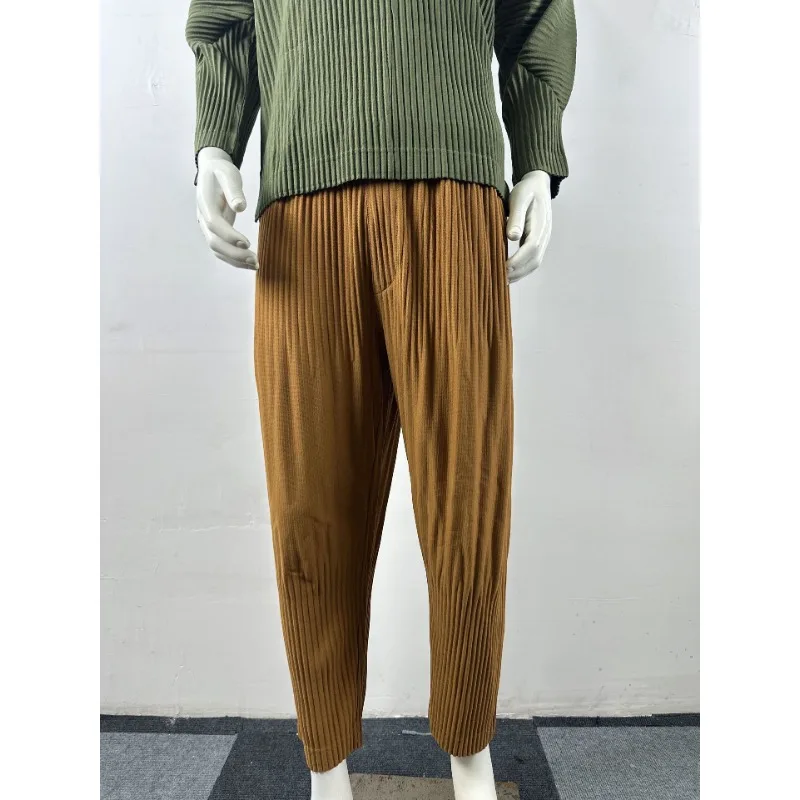Men's Pleated Lantern Pants Men's Pants Loose Casual Spring Summer Haren Trousers Nine-minute Tide