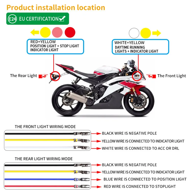 Frecce Moto Led 4 Indicatori Di Direzione LED Flowing Per Moto - Luci Ambrate, Universali 12V, Colore Fumo Angel Eyes F12