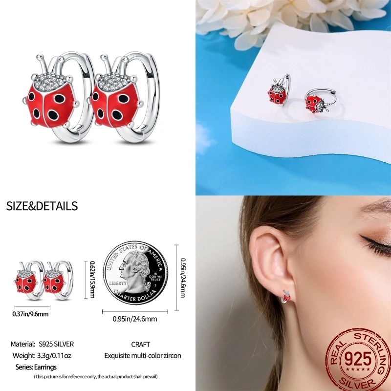 Stud Earrings Hoop Earrings Flower Earrings Butterfly Earrings 925 Sterling Silver Ear studs Jewelry Women New Year Gift