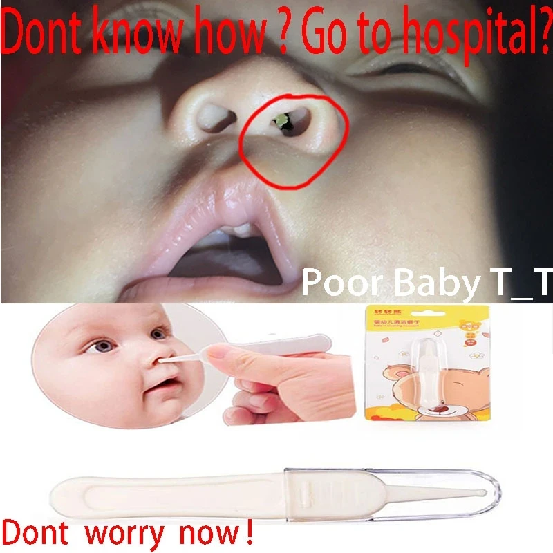 Baby Booger Clip Infants Ear Nose Navel Clean Tools Kids Safety Tweezers Cleaning Forceps Toddler Nasal Cavity Care Supplies