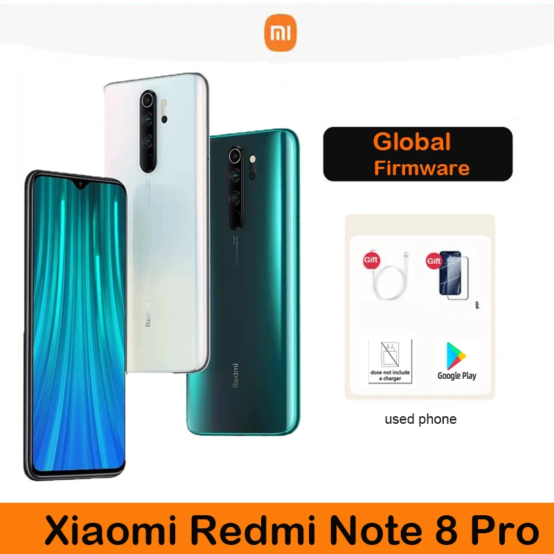 Global firmware Xiaomi Redmi Note 8 Pro smartphone  Smartphone Helio G90T 4500mAh 64MP  6G+128G 8+128G used phone