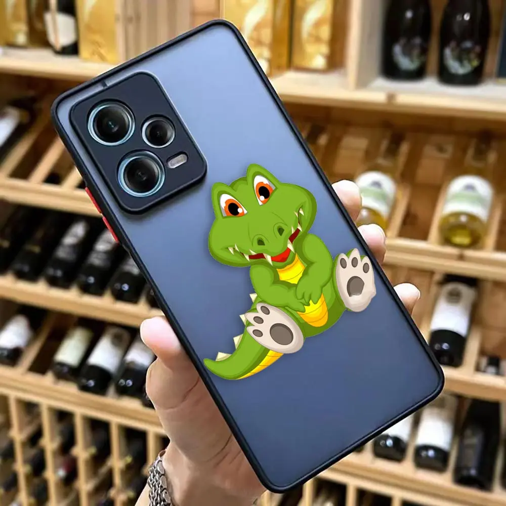 thumbnail image 1 of Funda mate para Redmi NOTE 12 11 10 11S 10S 9 9S 9T 8 7 6 5 4 3PRO PLUS 4G 5G Funda Coque Capa Shell lindo cocodrilo de dibujos animados, 1 of 5